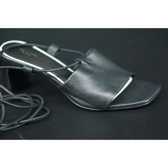 Rag & Bone Black Emma Tie Strappy Mule Sandals SZ 38 New $395 Ankle wrap Heel - Picture 1 of 11